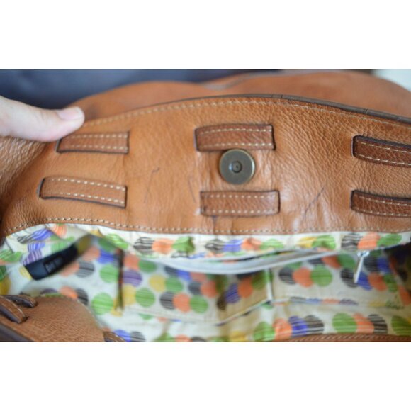 Fossil Keyper Jolie Hobo Leather Shoulder Bag Medium Brown Boho Western Casual - Picture 8 of 11